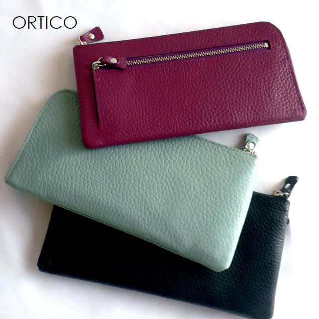 ノベルティ ORTICO オルティコ 長財布 薄い財布 シュリンクレザー L字ファスナー OR-0028SL SHRINK ブラック グリーン ブルーグレー サックス パープル|Ac-Lounge