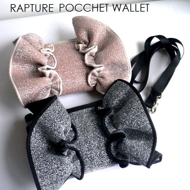 【Rapture ラプチャー】バッグ ダイバー素材 ネオプレン ネイプルズ ラッフル お財布 ポシェット ミニショルダー PO475RF ダークシルバー ブラック ピンク