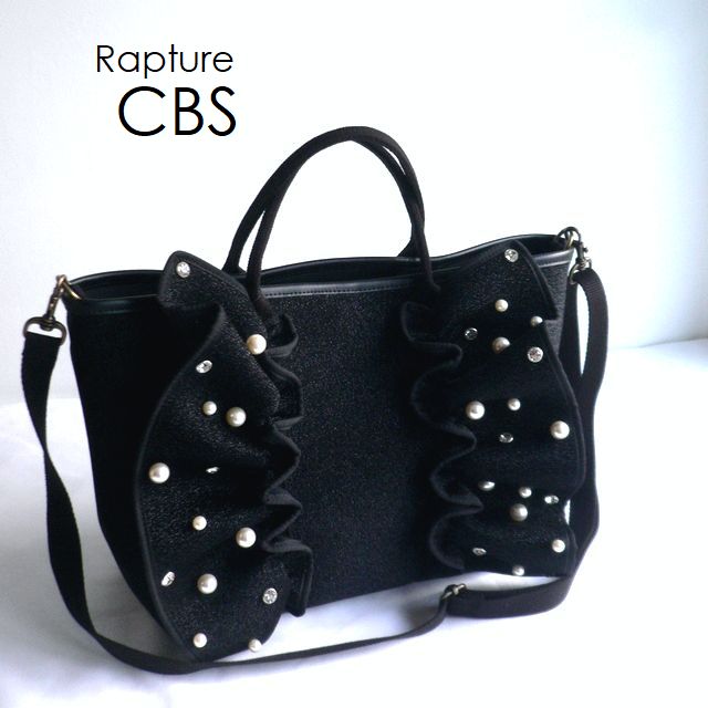 【Rapture ラプチャー】バッグ ダイバー素材 ネオプレン ネイプルズラッフル トート メタリック ミックススタッズ CBSサイズ TT288BCMIXCBS TT288MTBCMIXCBS ブラック