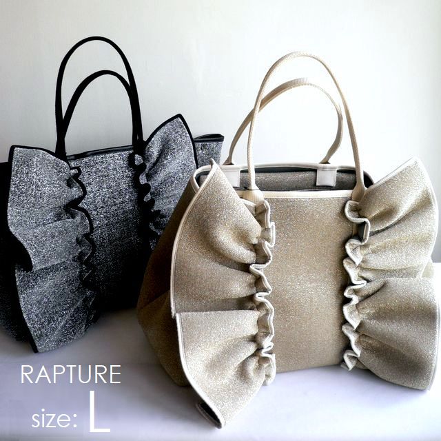 【Rapture ラプチャー】御徒面子 ダイバー原料品 ネオプレン ネイプルズ ラッフル トート メタリック-L大きさ TT288MTL ゴールド しろがね色 米国海軍 黒いこと