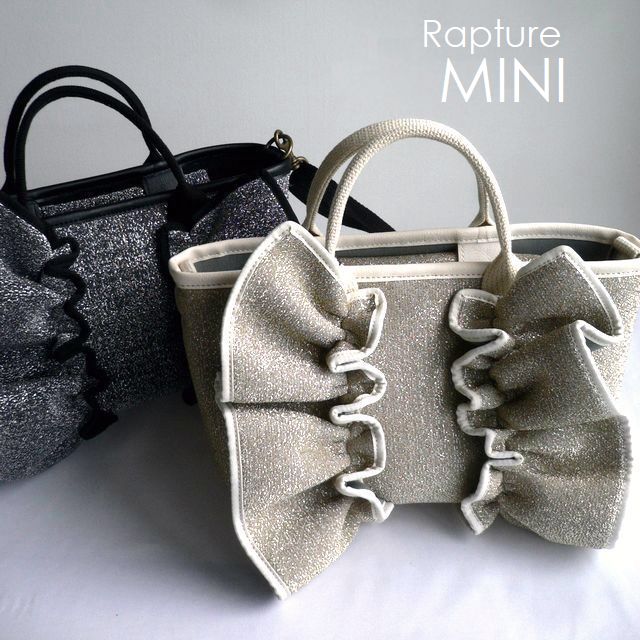 【Rapture ラプチャー】御徒面子 ダイバー原料品 ネオプレン ネイプルズ ラッフル トートメタリック-MINI大きさ TT288MTMINI ゴールド しろがね色 米国海軍 黒いこと さくら色