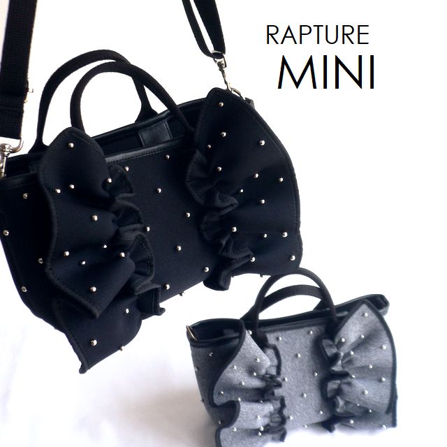 【Rapture ラプチャー】バッグ ダイバー素材 ネオプレン ネイプルズラッフルトートタイニーボール-MINIサイズ -TT288TBMINI ブラック ヘザーグレー