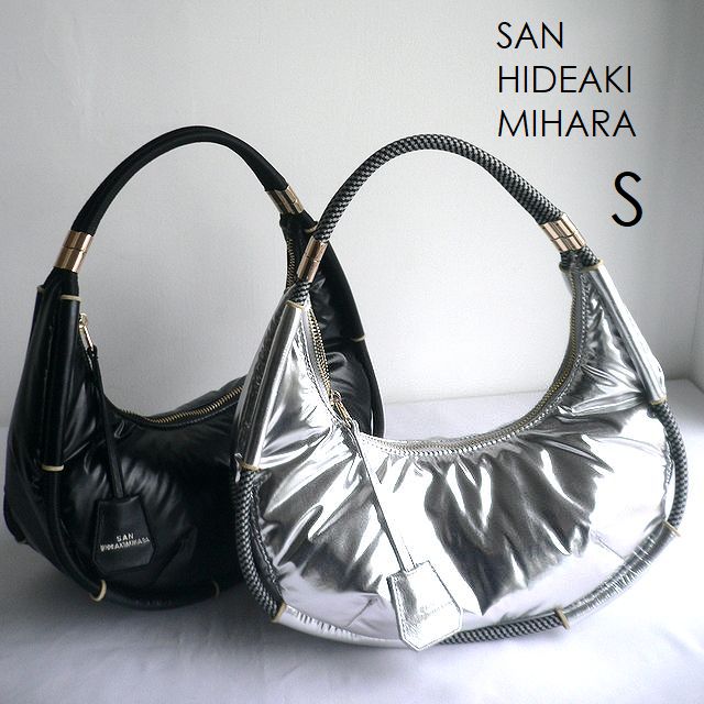 SAN HIDEAKI MIHARA サンヒデアキミハラ 御徒面子 中綿肩先ポリウレタンS ナイロン 2way肩先 トートバッグ SPU-SB01-S 黒いこと しろがね色