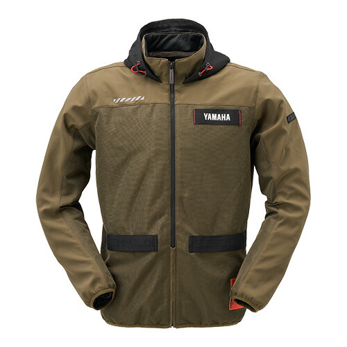 【在庫あり 即納】ヤマハ × RSタイチ YAS72-R エアーフリップパーカ KHAKI 肩 ヒジ 背中プロテクター装備