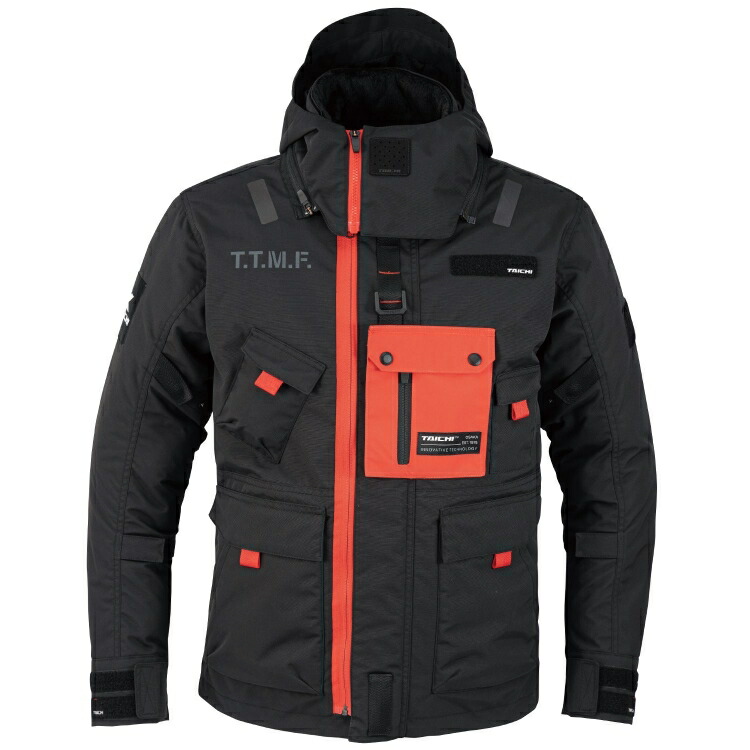 【在庫あり 即納】 RSタイチ RSJ726 モンスター オールシーズンパーカ BLACK/ORANGE 撥水加工 / 防寒インナージャケット装備