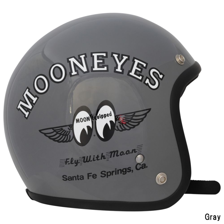 【在庫あり 即納】MOONEYES　ムーンアイズ Fly with MOON ジェットヘルメット OMH-029 Gray FREE(57〜60cm) 【あす楽対応 送料無料】グレー画像