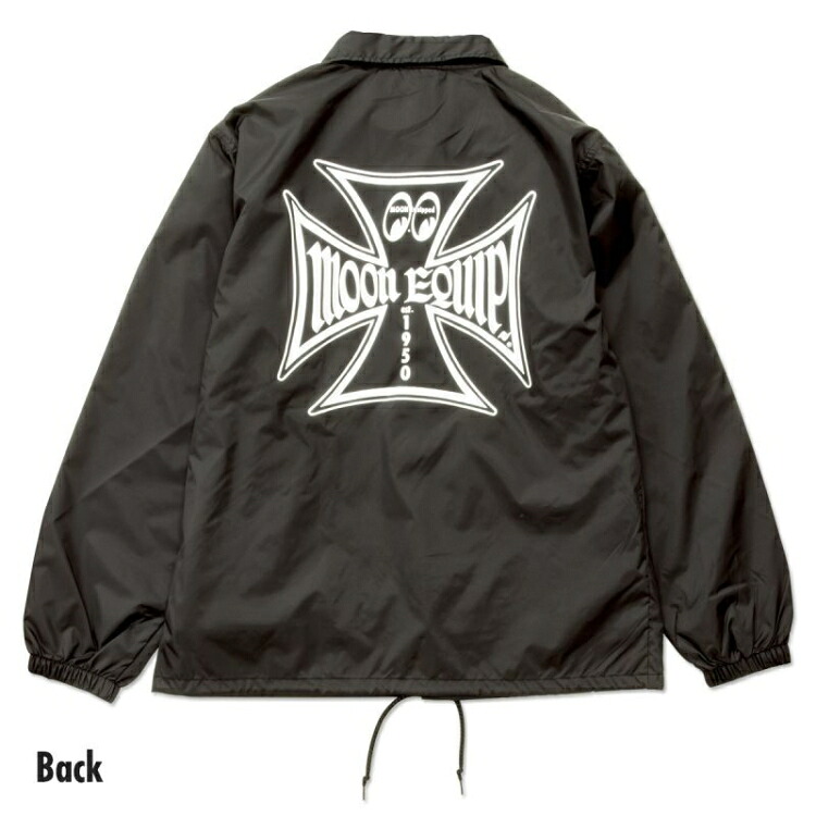 【在庫あり 即納】 MOONEYES ムーンアイズ MOON Equipped Iron Cross コーチ ジャケット MQW-043 ブラック
