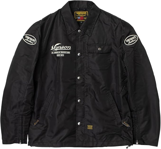 【在庫あり 即納】VANSON バンソン SVS2605S コーチジャケット ブラック COACH JACKET プロテクター装備 防風 簡易撥水