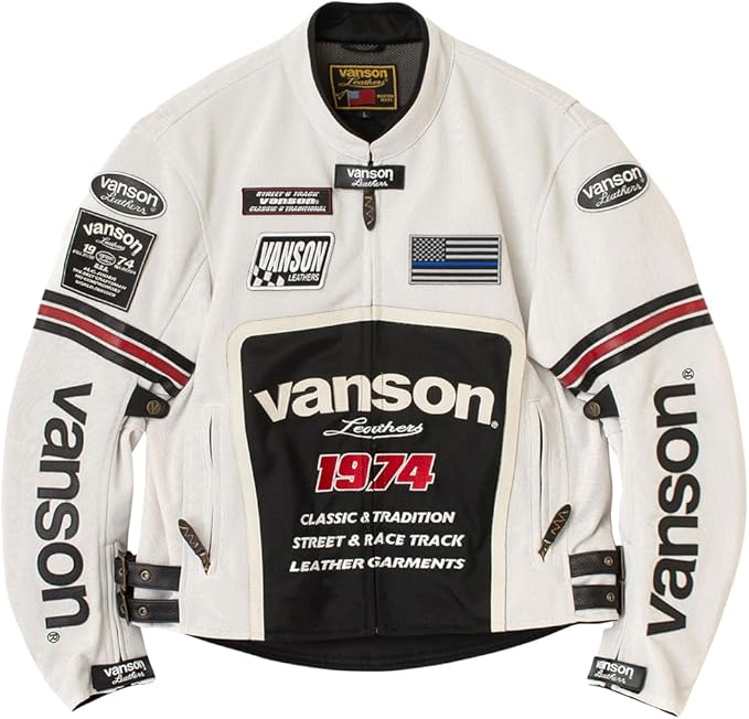 【在庫あり 即納】VANSON バンソン VS26105S メッシュ ライダースジャケット IVORY/BLACK ストレッチメッシュ プロテクター装備