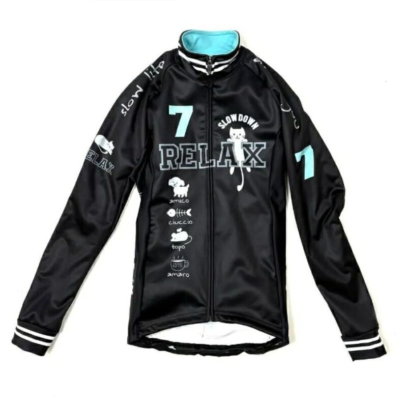 7-ITA（七つ・アイティーエー）Relax Cat Lady Jacket Black / レディース 循環過程 上衣 御召しもの (M大きさ）七つイタリア共和国