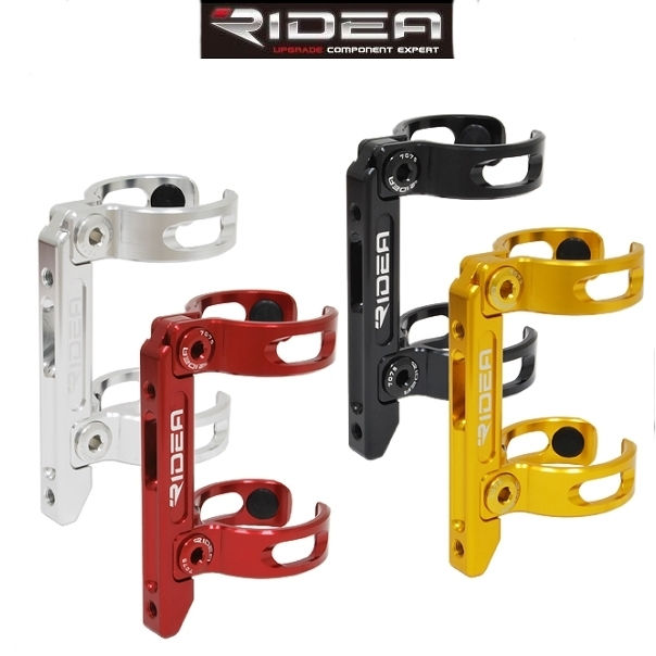 RIDEA（リディア）FCAD　Mini Velo Bottle Cage Adapter（Double arm）ミニベロボトルケージアダプター（ブラック）