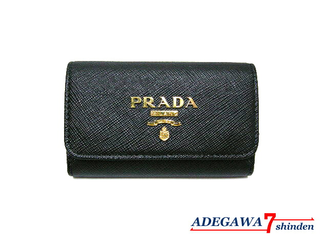 プラダ（PRADA）★キーケース・4連・キーリング付・サフィアーノレザー・ブラック・ゴールド金具・SAFFIANO METAL NERO・1PG004 QWA F0002★未使用品 ■アデ川質店 新田店■【質屋出店】【中古】