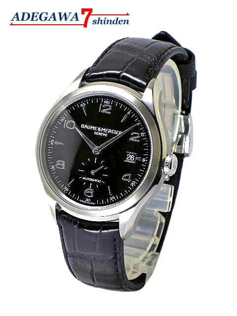 ボーム＆メルシエ（BAUME&MERCIER）★クリフトン・スモールセコンド・SS・黒文字盤・オートマ・バックスケルトン・他社革ベルト・MOA10053★メンズ ■アデ川質店 新田店■【質屋出店】【中古】