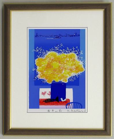 【インチサイズ】版画IP66　黄色い花 吉岡浩太郎