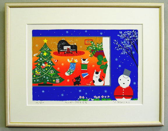 絵画 インテリア アート 吉岡浩太郎 窓辺のクリスマス 大衣 マット