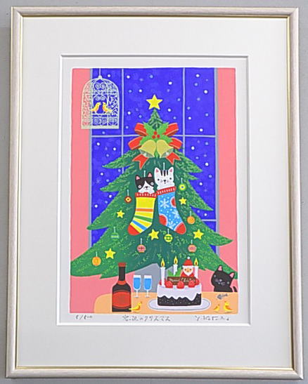【大衣サイズ】版画SDL53 窓辺のクリスマス 吉岡浩太郎