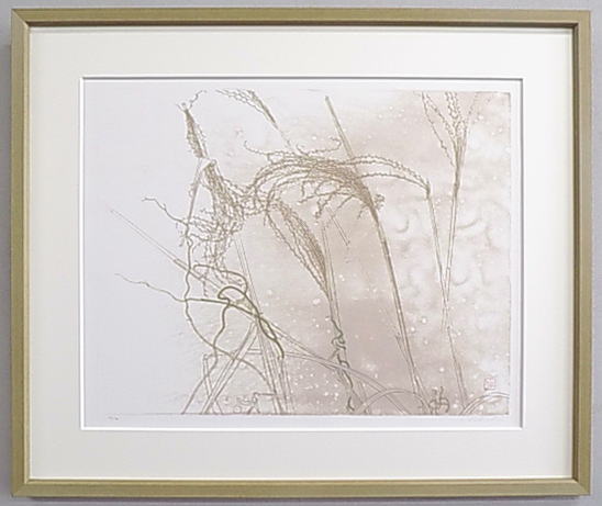【アートバーゲン会場】22,000円元東京藝大教授・院展同人・田渕俊夫のリトグラフ版画すすき・四季六題より｜絵画と額縁のアートギャラリー前田