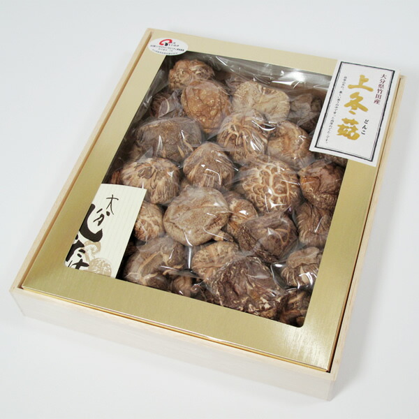 特選干し椎茸 上どんこ（じょうどんこ） 直径8cm前後 370ｇ 桐箱入り 創業130余年の椎茸問屋が扱う 最高級大分産 原木栽培 乾しいたけ【楽ギフ_のし】【楽ギフ_のし宛書】
