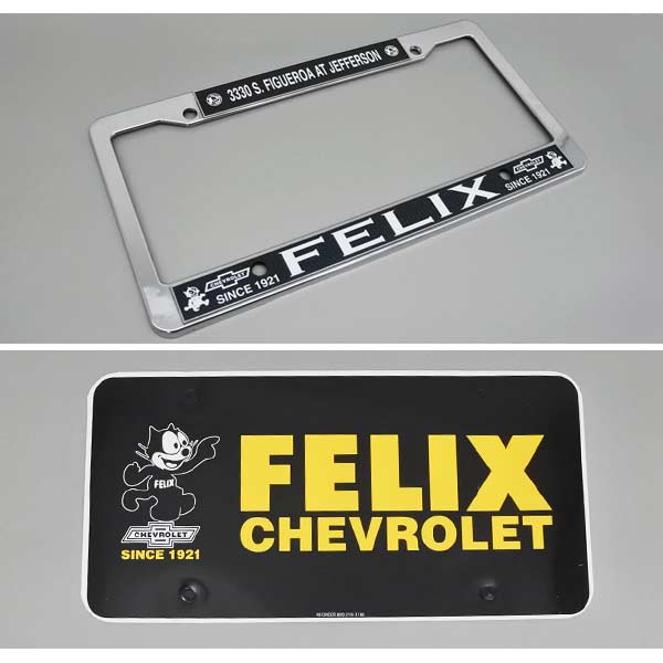 市場 フィリックス シボレー ブラック Felix ナンバープレート ザ プレート付き キャット ナンバーフレーム ライセンスフレーム Chevrolet