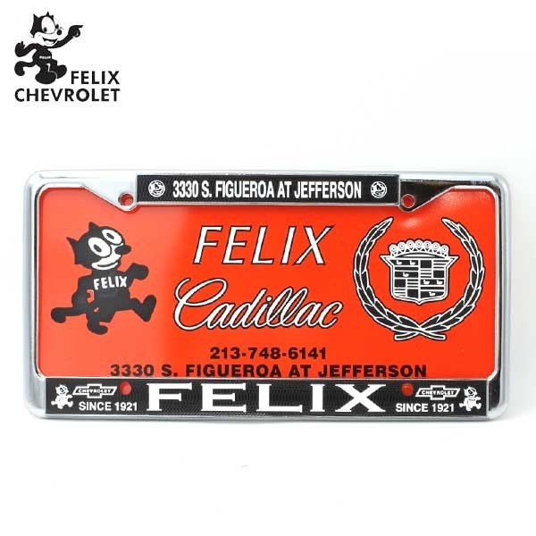 楽天市場】フィリックス シボレー メタルナンバーフレーム レッド プレート付き #1 FELIX Cadillac ローライダー カーアクセサリー ライセンスフレーム  フィリックス ザ キャット キャデラック ナンバープレート ライセンスプレート カバー インテリア ガレージ USサイズ ...