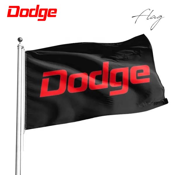 【DODGE】ダッジ 高耐久ロングバナー インテリア ガレージ アメ車 DODGE フラッグ ロゴ ダッジ バナー ブルー 青 チャージャー