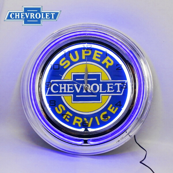 CHEVROLET ネオン時辰儀 青碧 黄色 シボレー 洋弓タイ王国 ロゴタイプ ネオン NEON CLOCK 時辰儀 飾りもの 青碧ネオン 今めかしい  ネオン管 車宿り アメ車 室内装飾 飾りもの  大きめ 柱時計 置き目馬乗り チカーノ チカーノファッション Lowrider 亜米利加 雑貨