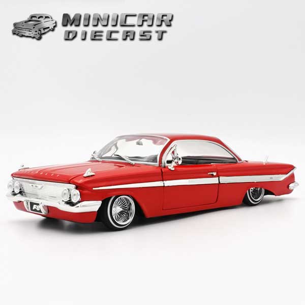 楽天市場 送料込み 1 24 箱入り ミニカー 1961 Chevrolet Impala レッド リアルデイトンカスタム 61年 シボレー インパラ アメ車 Lowrider ローライダーカスタム アメリカ雑貨とミニカーのアイカム