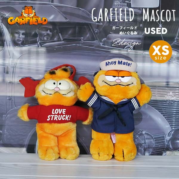 海外直輸入 Used品 ガーフィールド ぬいぐるみ Xs 2種類 ヴィンテージ品 キャラクター マスコット 人形 猫 Garfield 吸盤 定番の中古商品