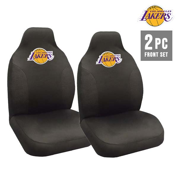 レイカーズ シートカバー 2フロントセット フロント シート カバー ブラック ロゴ おしゃれ NBA LOS ANGELES LAKERS ロサンゼルス バスケットボール BASKETBALL 内装 カーアクセサリー 車用品 カー用品 ローライダー Lowrider ウエストコースト west coast アメリカ 雑貨