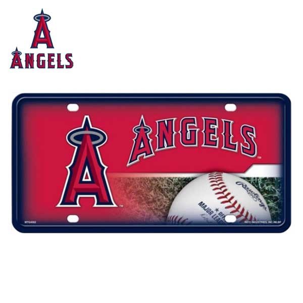 エンゼルス ナンバープレート ライセンスプレート ロサンゼルス Los Angeles ANGELS エンジェルス カーアクセサリー MLB メジャーリーグ ベースボール 野球 アメリカ 雑貨画像