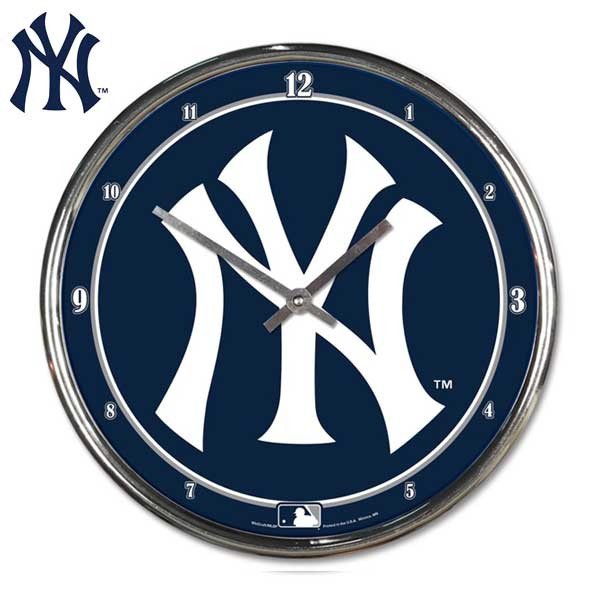 楽天市場 送料込み 壁掛け時計 Yankees 約31cm 掛け時計 時計 ウォールクロック おしゃれ ニューヨーク ヤンキース Mlb アメリカ雑貨とミニカーのアイカム