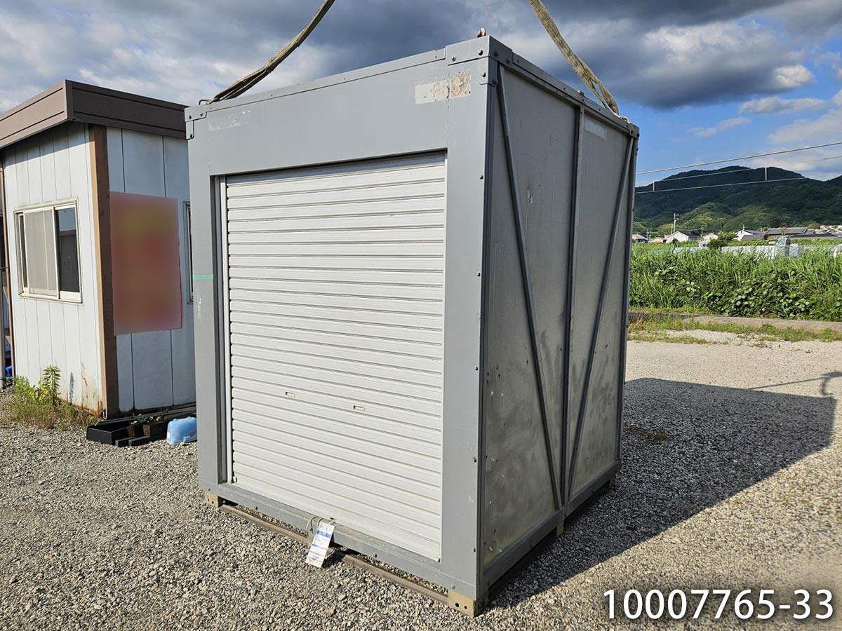 【中古】2m シャッター付コンテナ 1.2坪 2.4畳 4平米 中古コンテナ コンテナハウス 倉庫 物置 トランクルーム 資材置場 バイクガレージ 屋外収納 10007765-33|ビッグ10