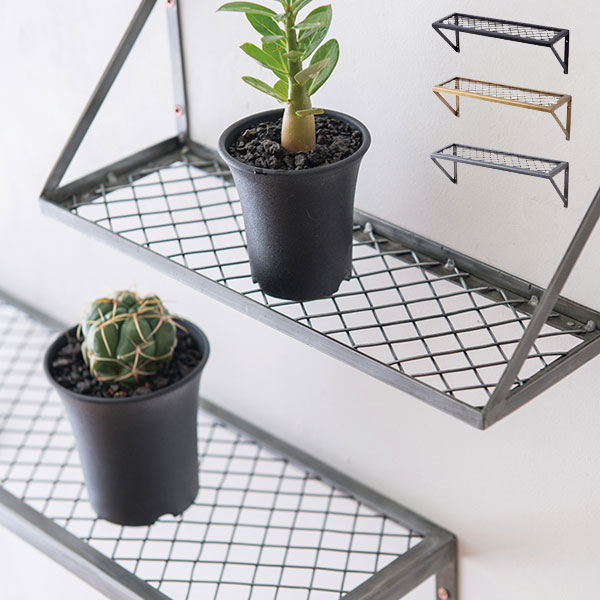 楽天市場】ウォールシェルフ 壁 収納 メッシュラックL : ポッチワン