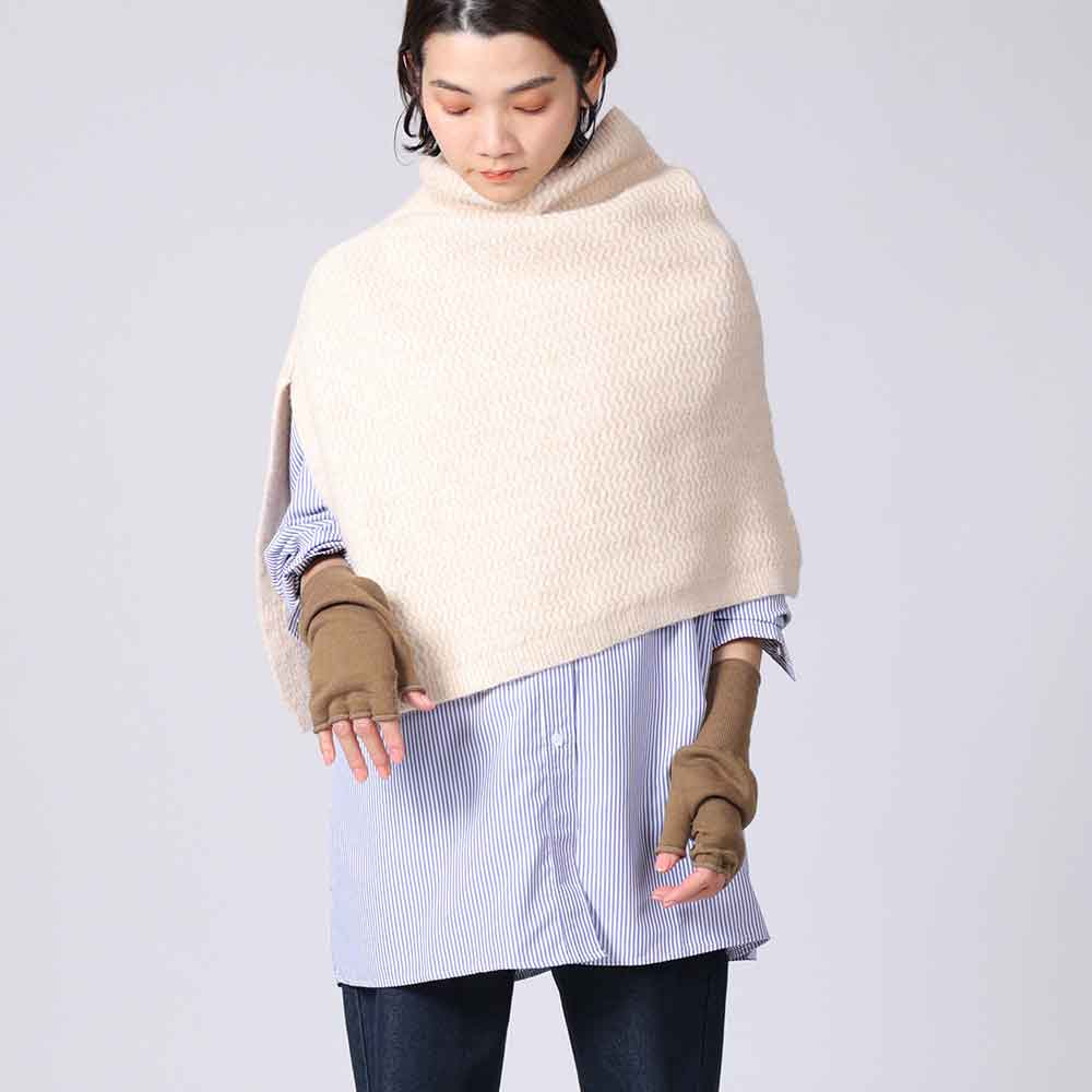 楽天市場】Moi-meme-Moitie / 燭台刺繍ニットケープ モワメーム