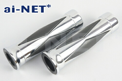 【3ヶ月保証付】【FXSTB1450ナイトトレイン】グリップ　ダイヤカット　アルミグリップ　25.4mm　1インチ【ainet[アイネット]】
