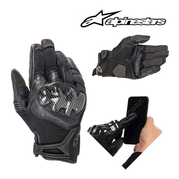 納期未定 入荷後発送 alpinestars/アルパインスターズ 3567222 SMX-R GLOVE BLACK M 黒 本革 メッシュ プロテクション グローブ バイク カーボン調 スマホタッチ対応 バイク 自転車 おしゃれ かわいい かっこいい プロテクター 手袋 夏用 お買い物マラソン 開催 9,671円
