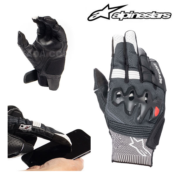 alpinestars/アルパインスターズ 3567122 MORPH SPORT GLOVES BLACK WHITE XL 黒 白 モーフ スポーツ グローブ 本革 プロテクター バイク CE規格 スマホタッチ 3シーズン 街乗り 通勤 通学 タッチパネル バイク スマホタッチ対応 おしゃれ かっこいい プロテクター 手袋