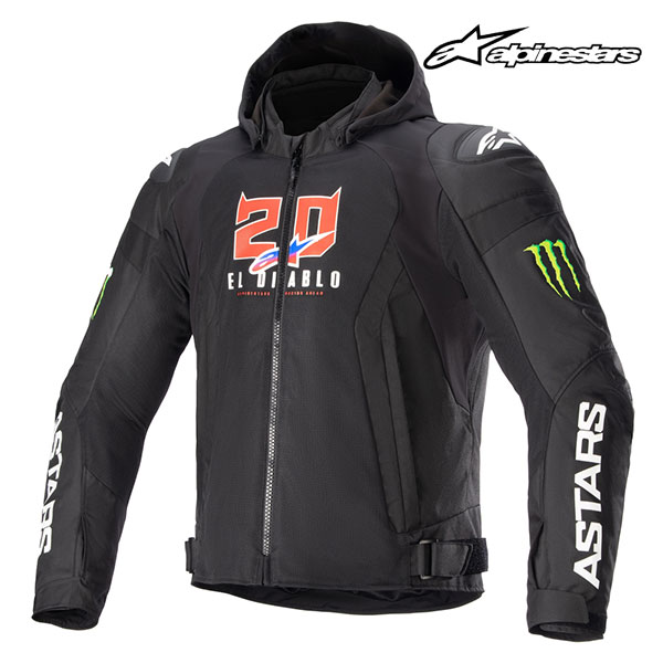 alpinestars/アルパインスターズ 1693088105 FQ20 ZACA AIR MONSTER JACKET 12 BLACK WHITE ウィンドブレーカー スリーシーズン パーカー モンスタージャケット エナジー 軽量 快適 アパレル