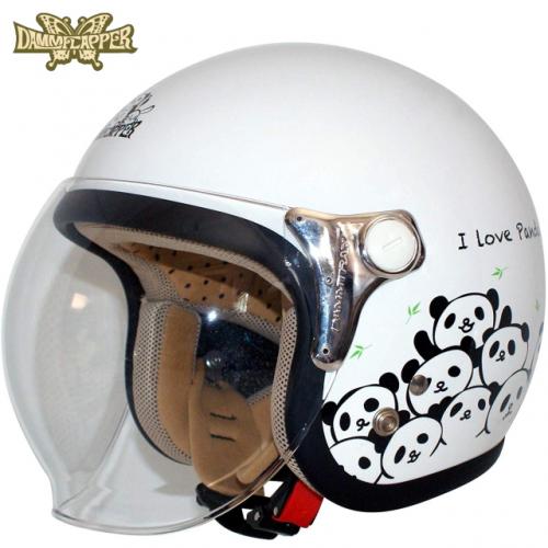 送料無料 レディースヘルメット ジェットヘルメット Dammtrax ダムトラックス ダムフラッパー カリーナ ヘルメット Panda パンダ ホワイト 白 バイク用 レディース用 女性用 ヘルメット シールド付き あす楽対応 Docteur Benromdhane Com