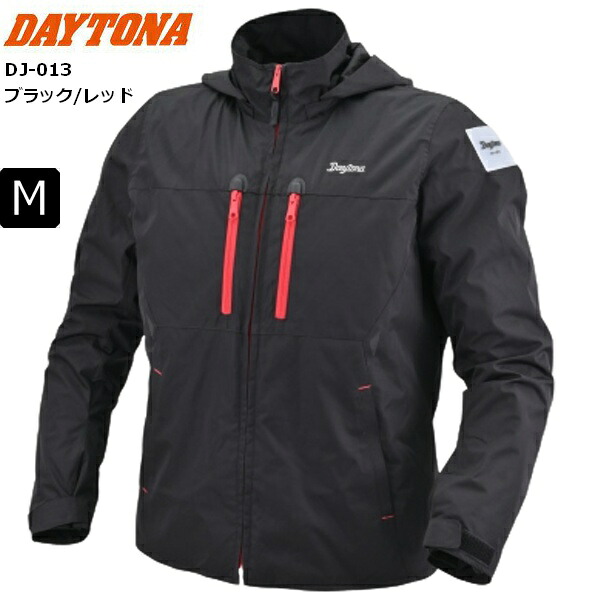 ブラックレッド/Mサイズ 送料無料 デイトナ(Daytona) ウインターウインドブレーカー DJ-013 48573 バイク用 ジャケット 春秋冬 CE規格 ソフトプロテクター付属 防風 簡易防水 お買い物マラソン 開催