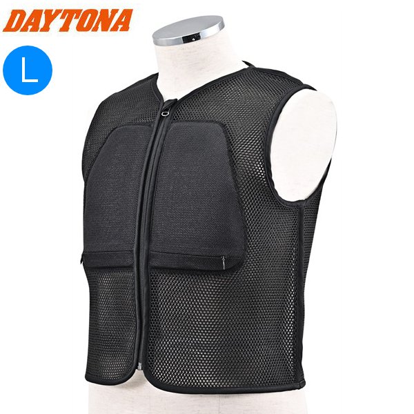 送料無料 デイトナ(Daytona) SAS-TEC(サステック) バイク用 プロテクター インナー ウェア CE規格 JMCA推奨 瞬間硬化 フルメッシュ メッシュプロテクタベスト DP-009 ブラック Lサイズ 60944 moto バイク用