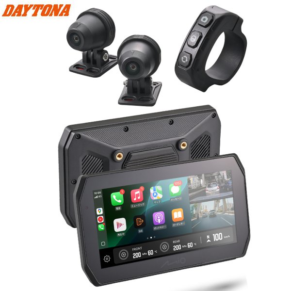10月上旬入荷後発送 ランキング第1位 デイトナ(Daytona) Mio(ミオ) バイク用 スマートモニタードラレコ 前後カメラ ディスプレイ 5.5インチ SONY製STARVIS2搭載 CarPlay Android Auto対応 防水防塵 駐車監視機能付き MK50 61612 お買い物マラソン 開催｜アイネット店