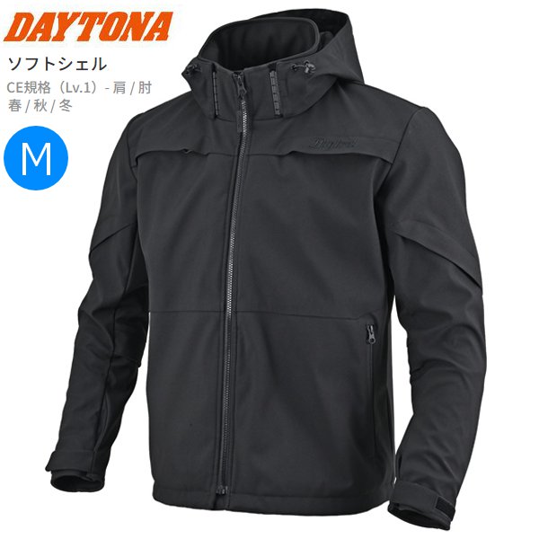 送料無料 DAYTONA デイトナ DJ-027 ウインドシフトソフトシェルジャケット ブラック Mサイズ 62744 バイク用 moto ツーリング 通勤通学 防水ストレッチソフトシェル 防寒 プロテクター付き 春秋冬