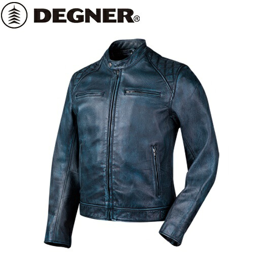 送料無料 【DEGNER】 デグナー 18SJ-6 ゴートレザージャケット ネイビー サイズM バイク好き ギフト