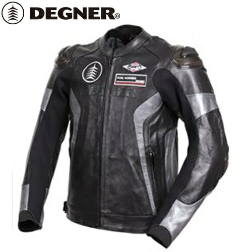 【送料無料】 【DEGNER】 デグナー 19WJ-19 レザーレーシングジャケット ブラックガンメタ サイズL バイク好き ギフト お買い物マラソン 開催