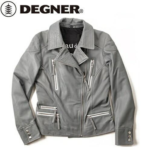 【送料無料】 【DEGNER】 デグナー FR16SJ-4 レディースレザージャケット グレー ｻｲｽﾞM バイク好き ギフト お買い物マラソン 開催