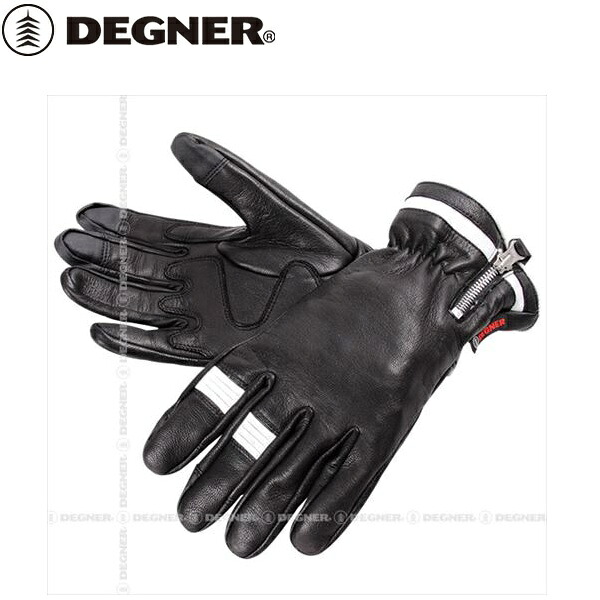 【DEGNER】 デグナー TG-38i スマホ対応 ゴートレザーツーリンググローブ ブラックホワイト サイズXS バイク好き ギフト お買い物マラソン 開催