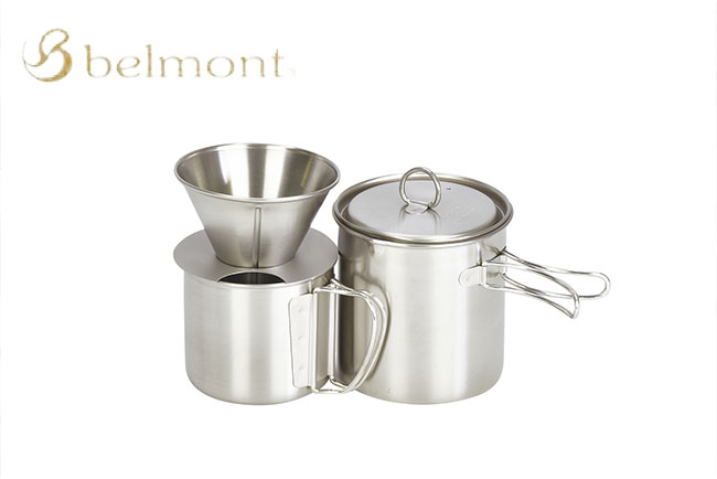 納期未定 入荷後発送 belmont/ベルモント チタンドリッパー＆クッカーセット（ライトモデル） メモリ付 チタニウム ステンレス ライトモデル クッカーセット BM-349 バイク好き ギフト