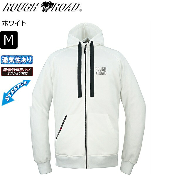 【ホワイト/M】 ラフ&ロード 3シーズンジャケット RR1003 ラフライドZIPパーカー moto バイク用 ツーリング 通勤 通学 秋春 ラフロ バイク好き ギフト お買い物マラソン 開催