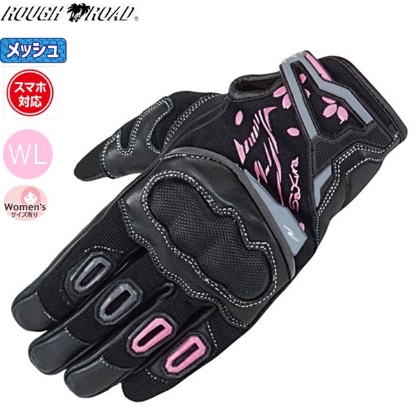 春秋 ラフ＆ロード RR8025 ラフプロテクショングローブ サクラ WLサイズ Womens スマホ対応 バイク用 moto ツーリング 街乗り 通勤通学 女性 レディース ウィメンズ お買い物マラソン 開催